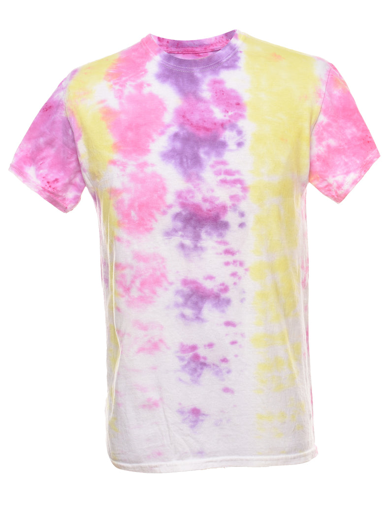 Pink & Yellow Tie-Dye T-shirt - M