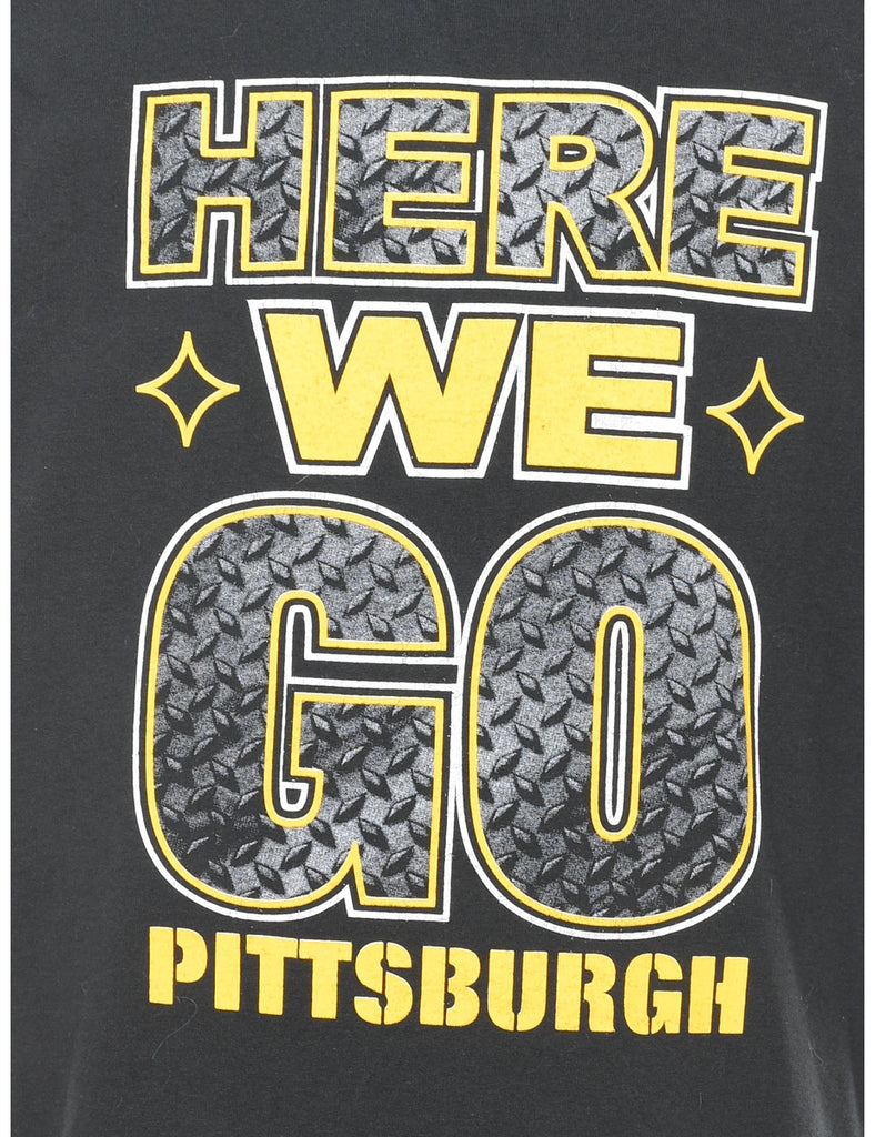 Pittsburgh Black & Yellow Printed T-shirt - XL