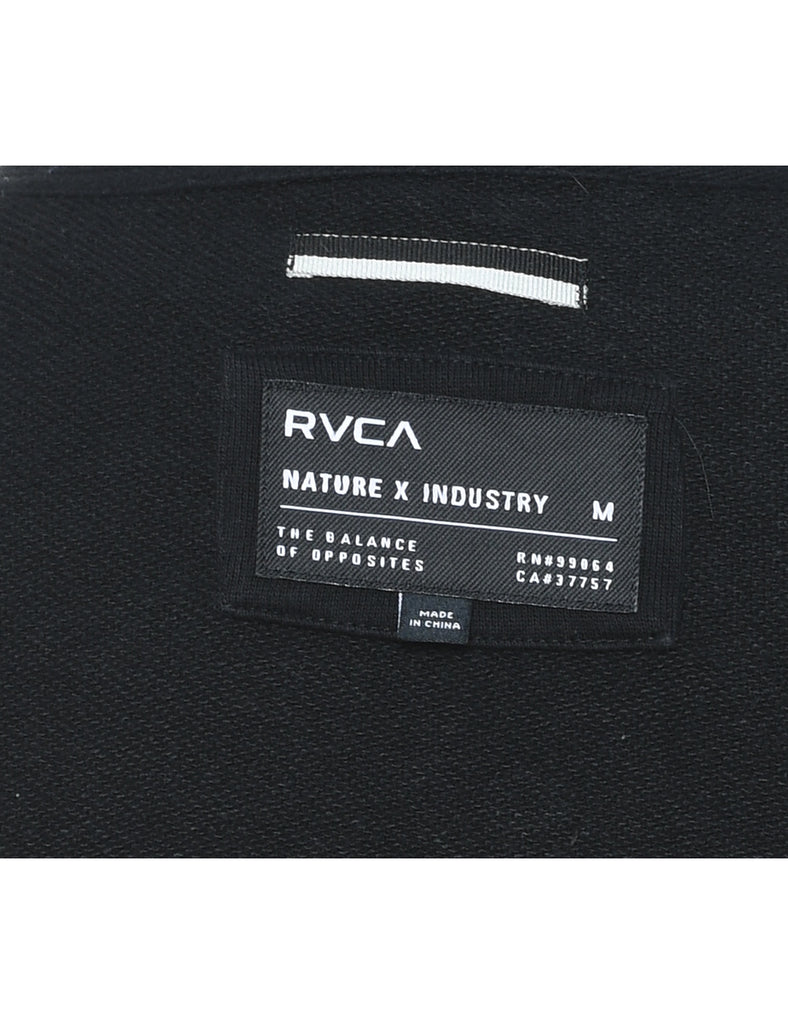 Plain Black PVCA Zip-Front Sweatshirt - M