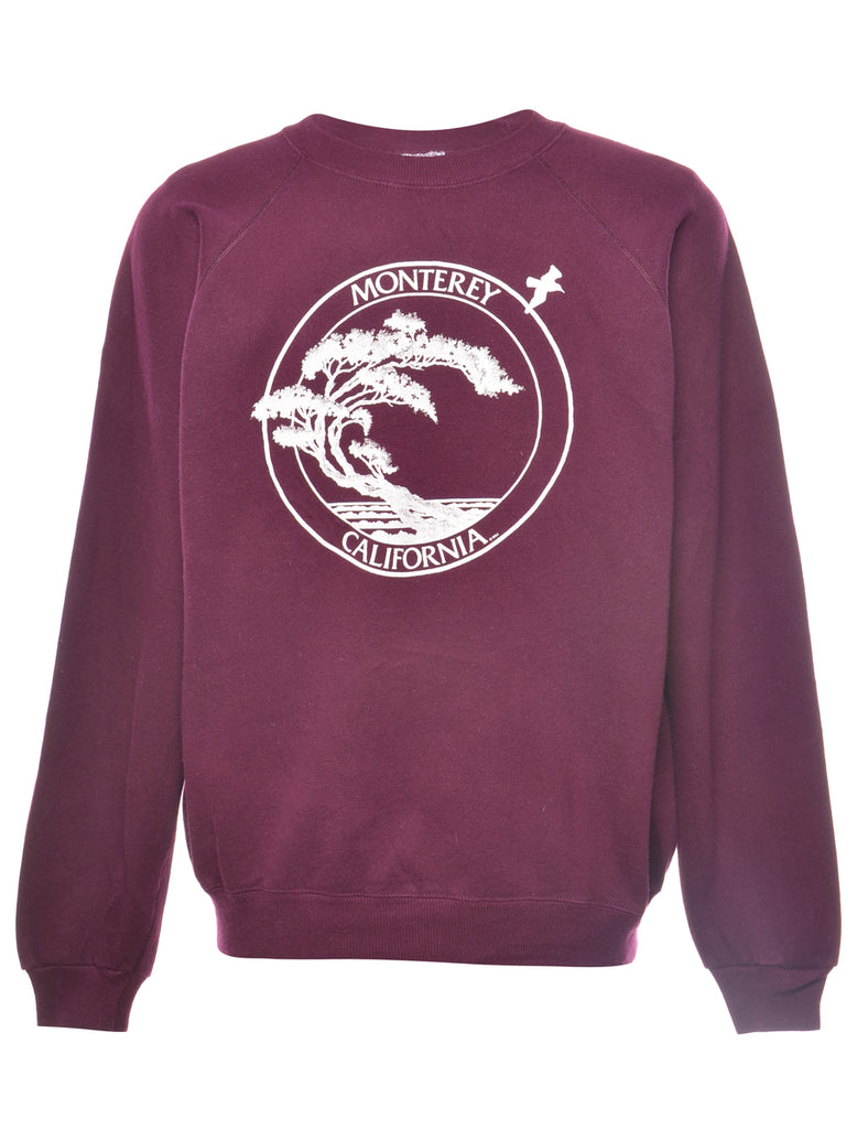 Plum Printed Sweatshirt - XL