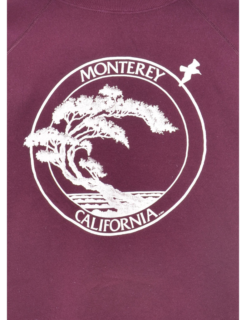 Plum Printed Sweatshirt - XL