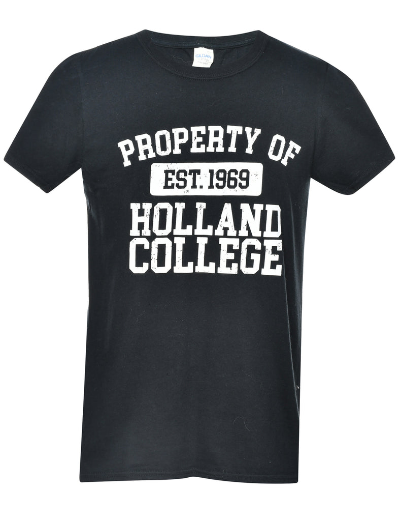 Property Of Holland College Printed T-shirt - S