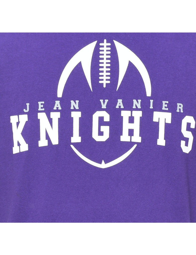 Purple Jean Vanier Knights Printed T-shirt - XL