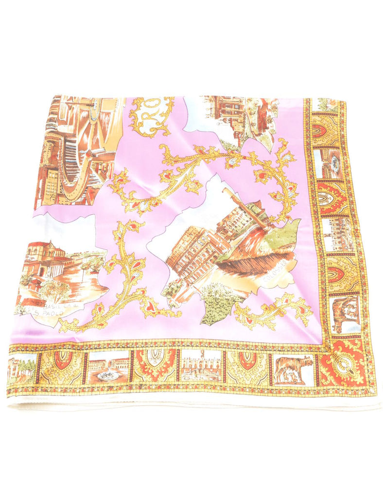 Purple Patterned Head Scarf - M