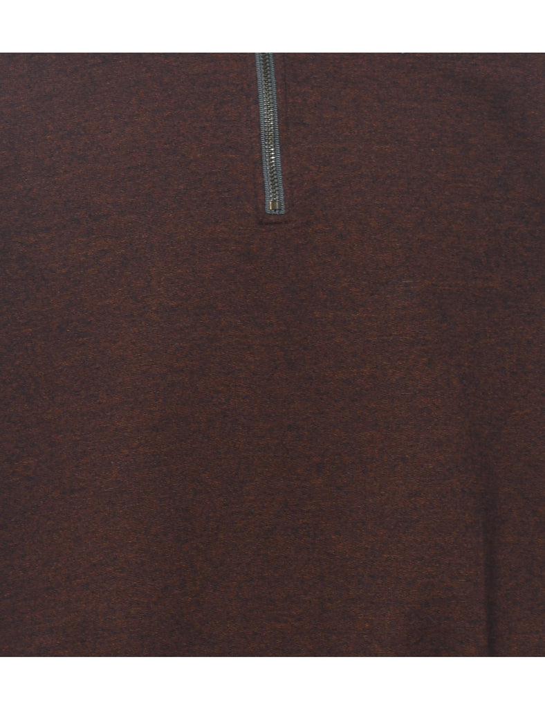 Quarter Zip Plain Sweatshirt - L