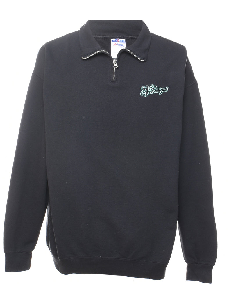 Quarter Zip Printed Sweatshirt - XL