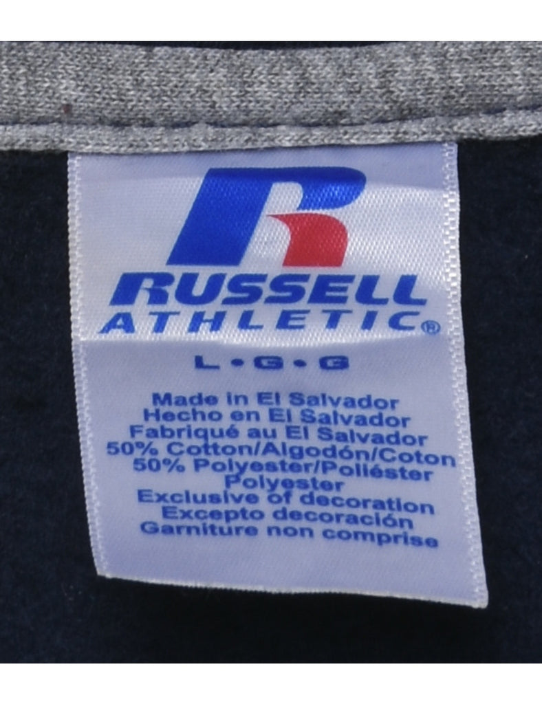 Quarter-Zip Russel Athletic Navy Plain Sweatshirt - L