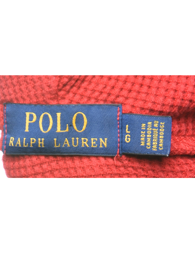 Ralph Lauren Red Classic Hooded Sweatshirt - L