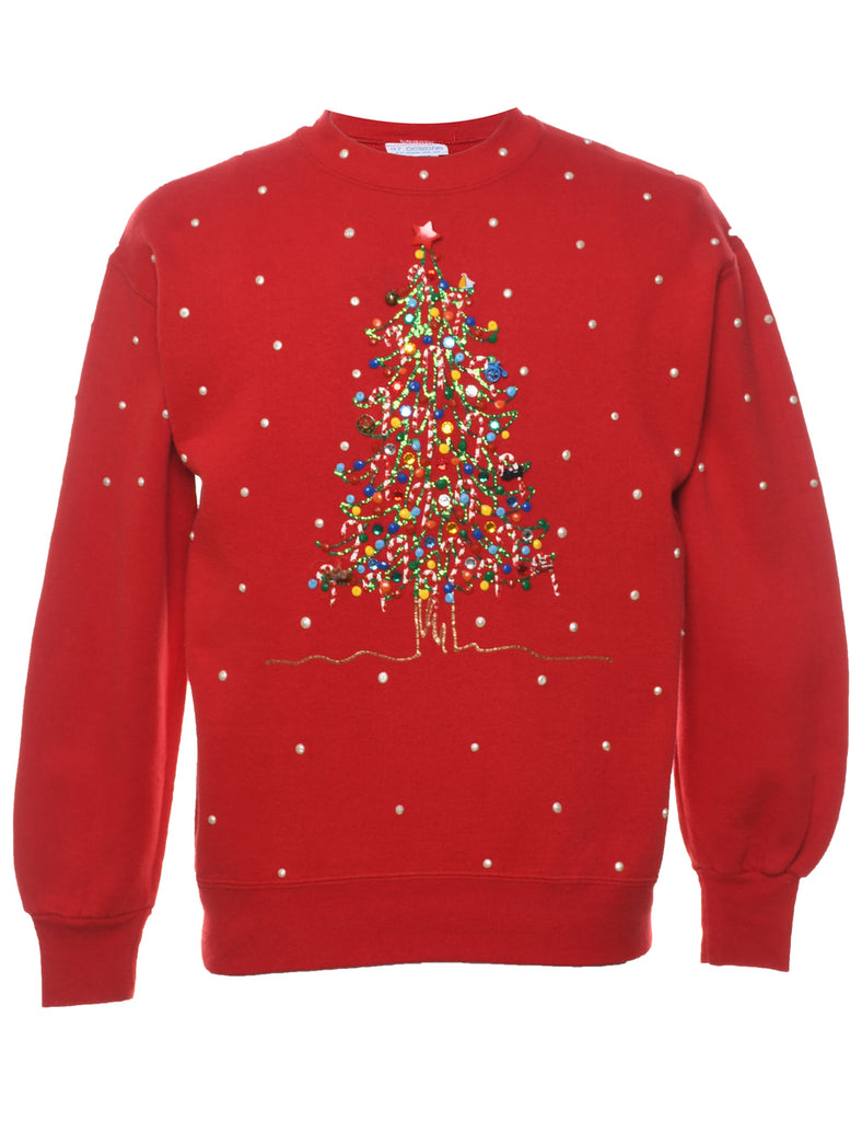 Red Christmas Sweatshirt - M