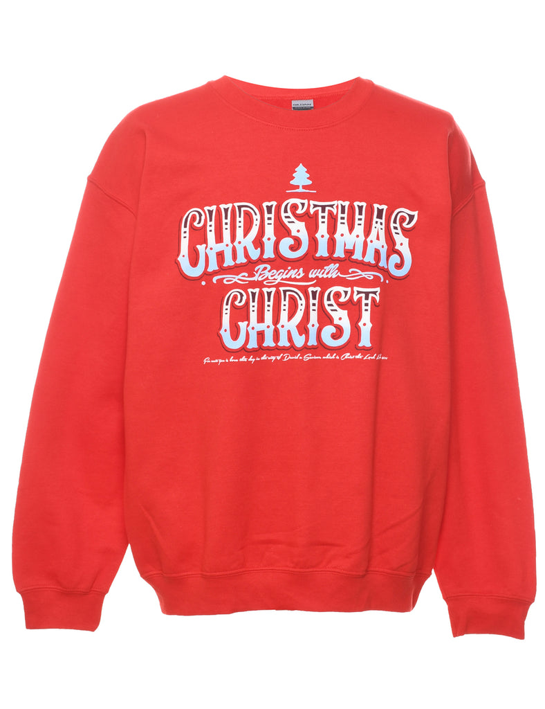 Red Christmas Sweatshirt - L