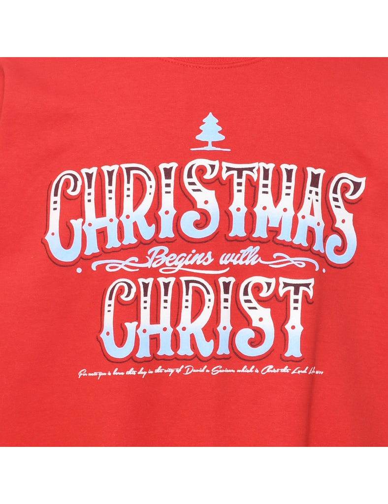 Red Christmas Sweatshirt - L