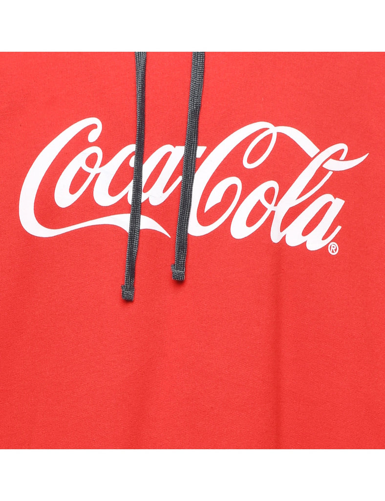 Red Coca-Cola Printed Hoodie - XL