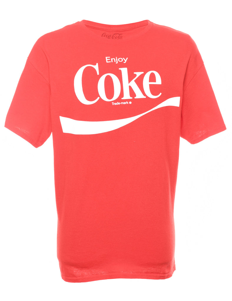 Red Coke Printed T-shirt - XL