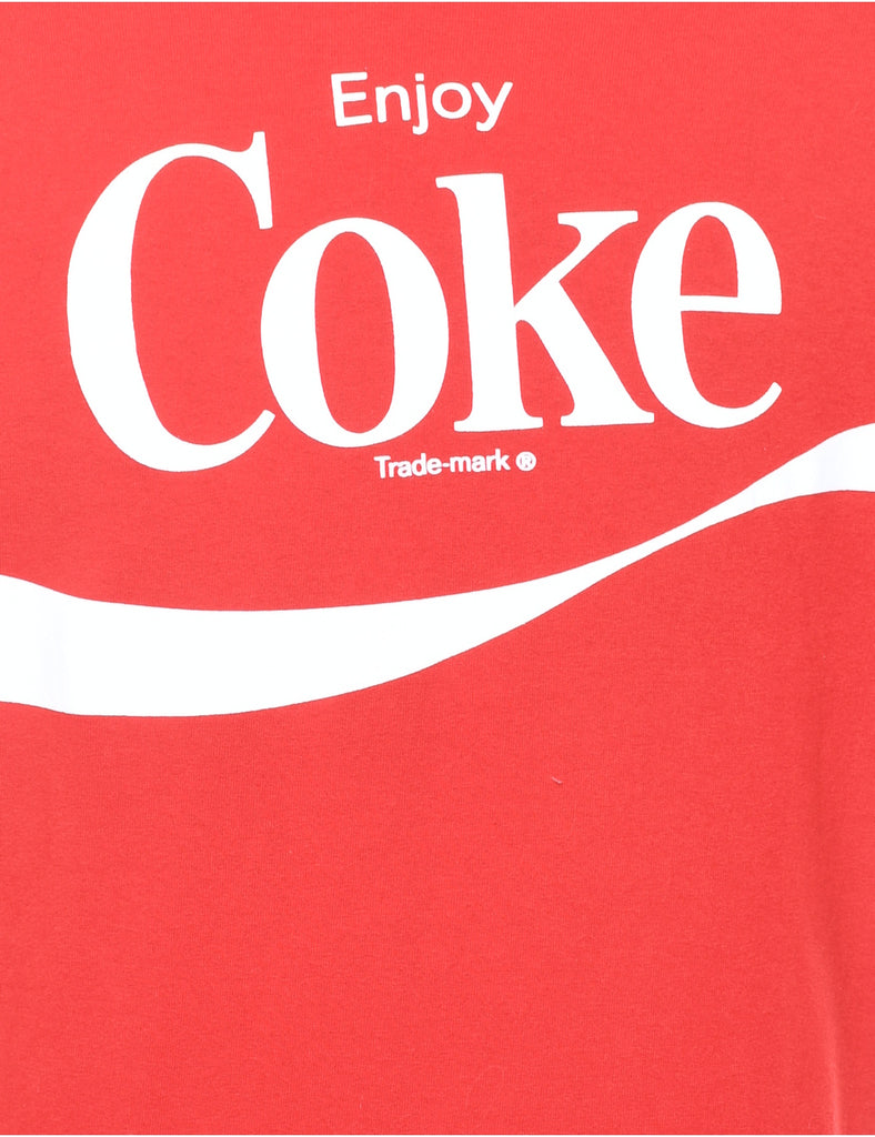 Red Coke Printed T-shirt - XL