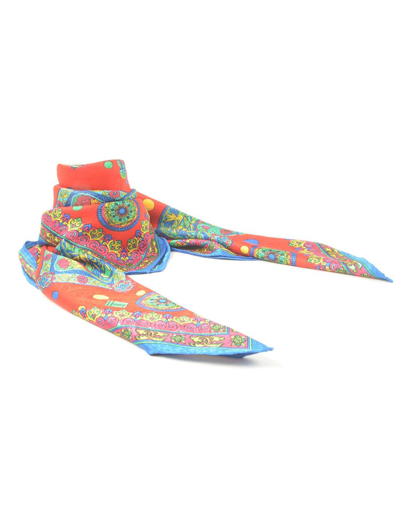 Red Floral Head Scarf - M