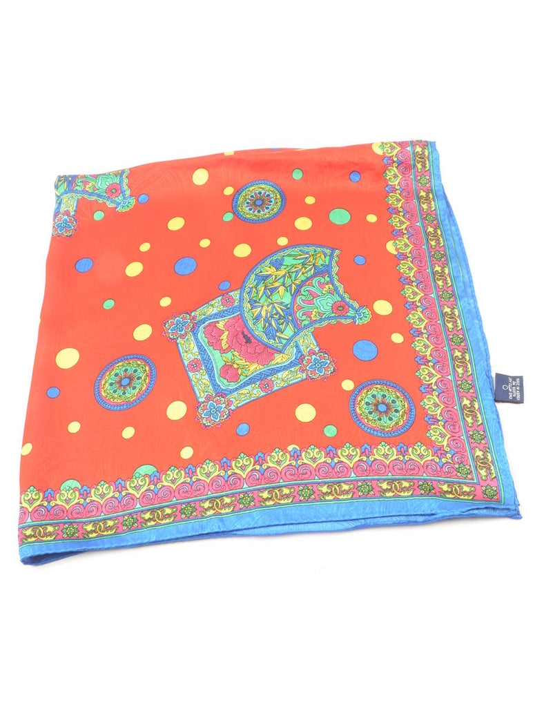 Red Floral Head Scarf - M