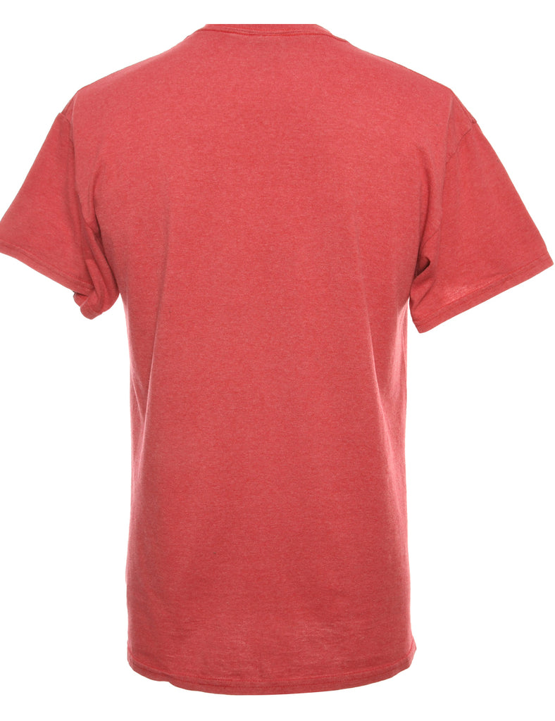 Red Gildan Printed T-shirt - M