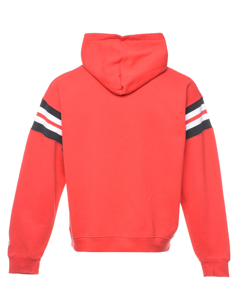 Red Jesuit Printed Hoodie - L