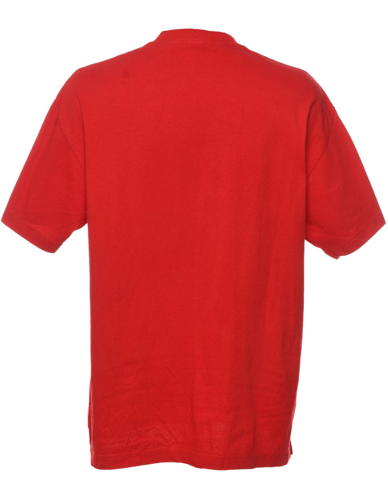 Red M&Ms Design Printed Cartoon T-shirt - XL