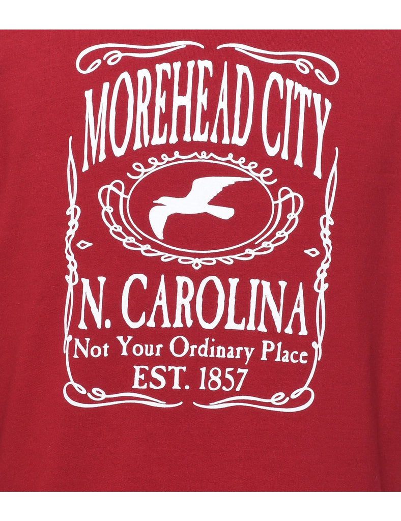 Red Morehead City Printed Sweatshirt - S