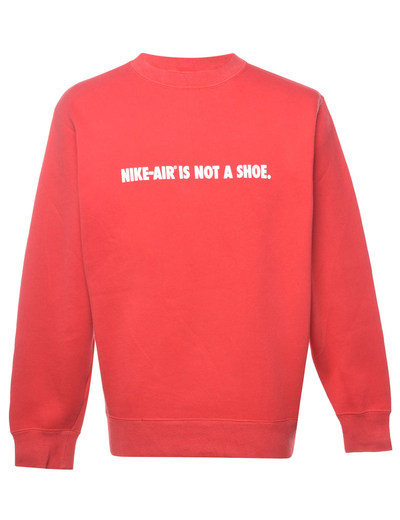 Red Nike-Air Is Not A Shoe Printed Sweatshirt - L