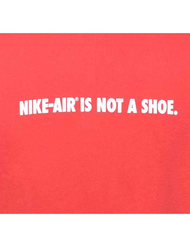 Red Nike-Air Is Not A Shoe Printed Sweatshirt - L