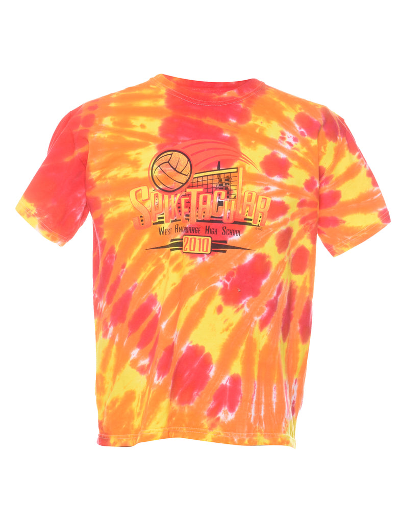 Red & Orange SpikeTacular Tie Dye T-shirt - M