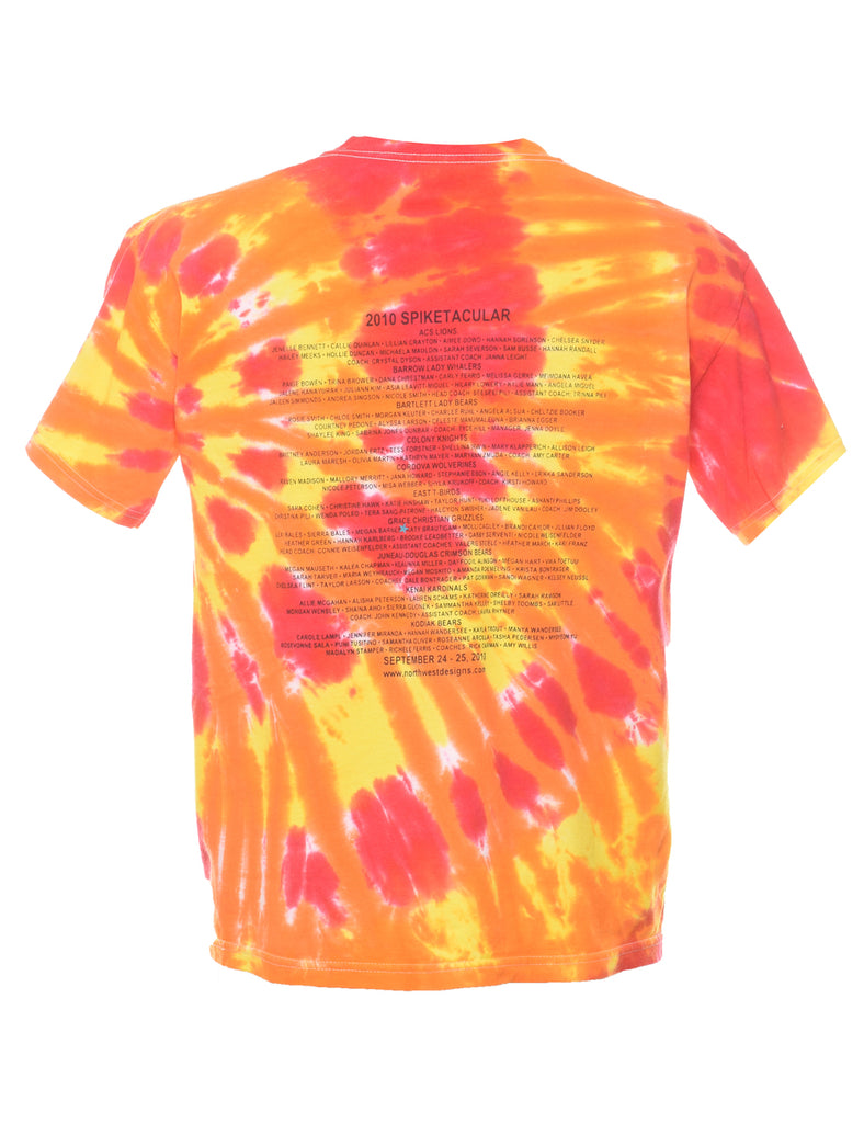 Red & Orange SpikeTacular Tie Dye T-shirt - M