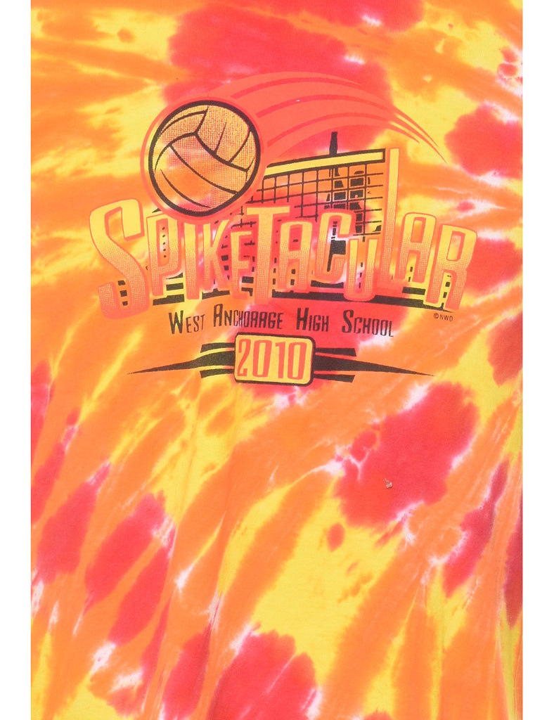 Red & Orange SpikeTacular Tie Dye T-shirt - M