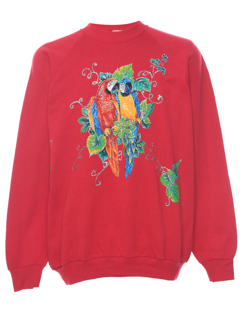 Red Printed Sweatshirt - XL