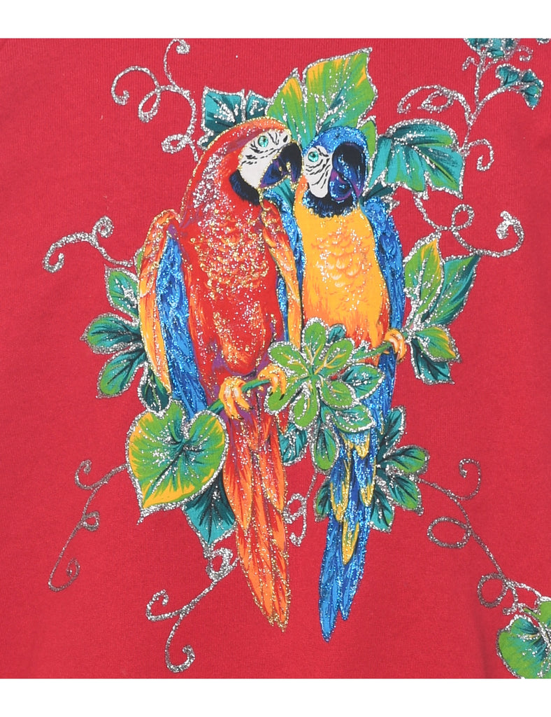 Red Printed Sweatshirt - XL