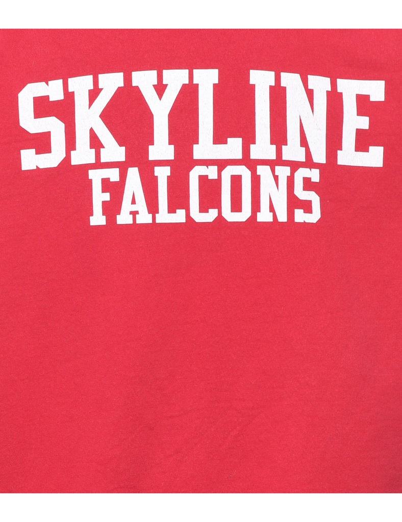 Red Skyline Falcons Printed Sweatshirt - S