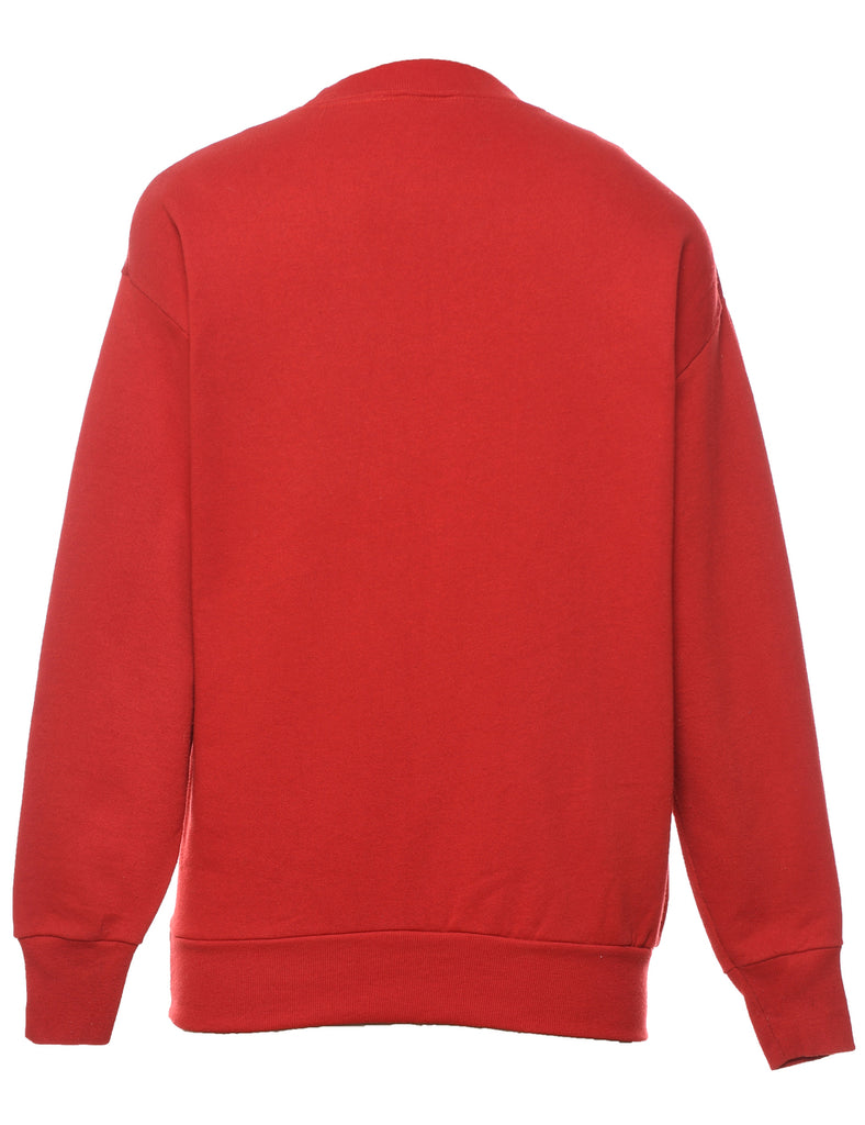 Red Sparkly Wreath Christmas Sweatshirt - L