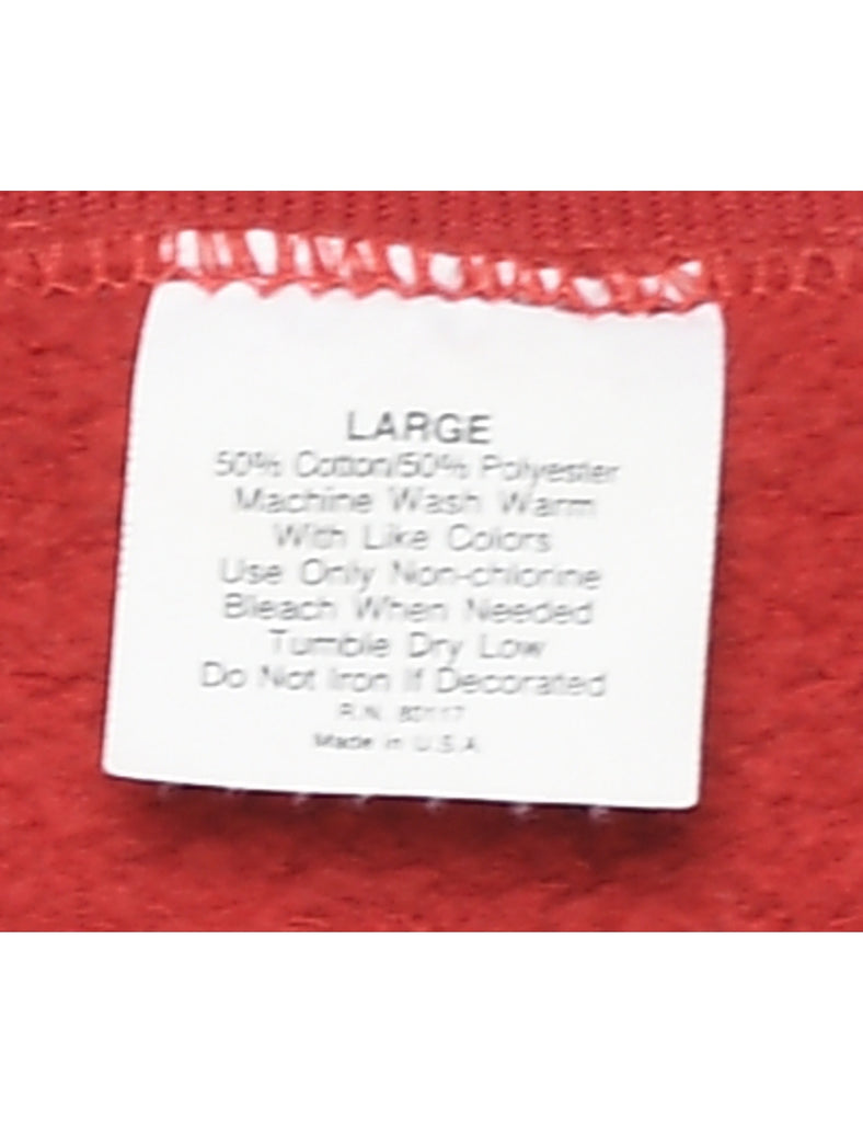 Red Sparkly Wreath Christmas Sweatshirt - L