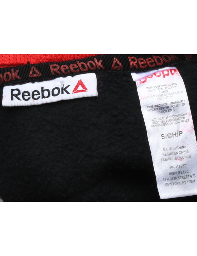 Reebok Black & Grey Printed Hoodie - S