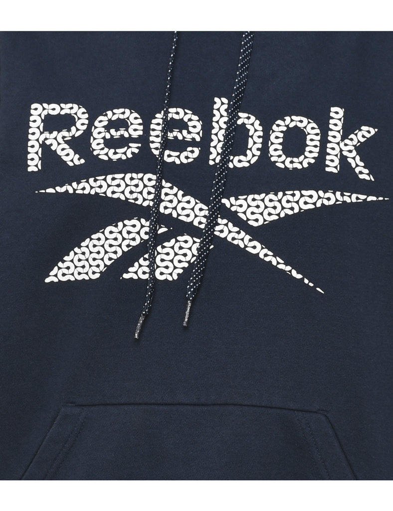 Reebok Navy Printed Hoodie - M