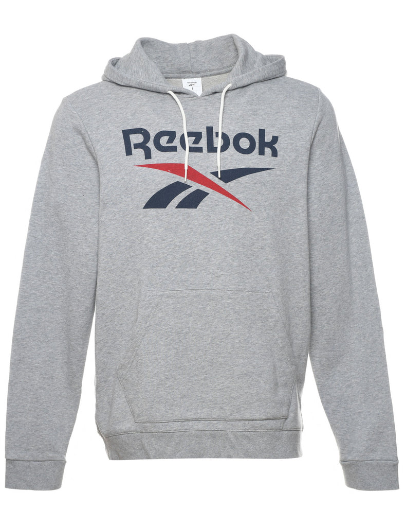 Reebok Printed Grey, Navy & Red Hoodie - L