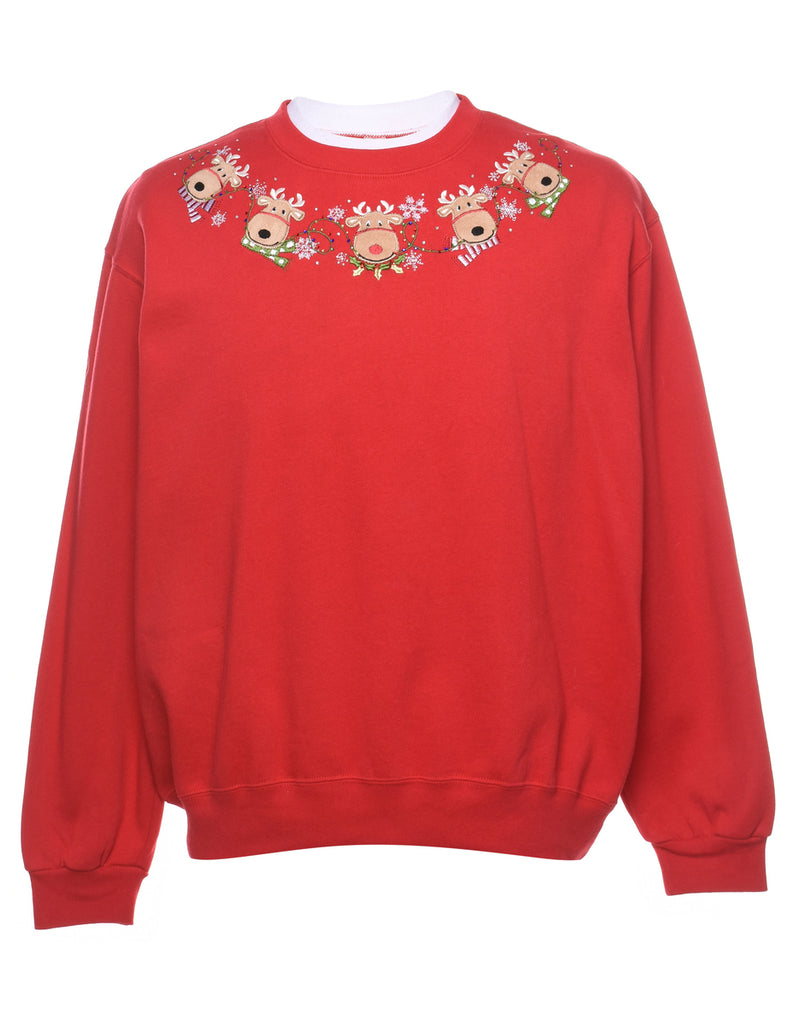 Reindeer Christmas Sweatshirt - XL