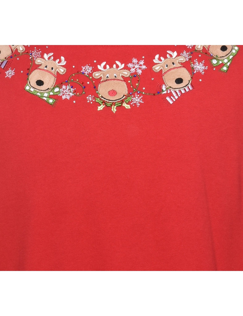 Reindeer Christmas Sweatshirt - XL