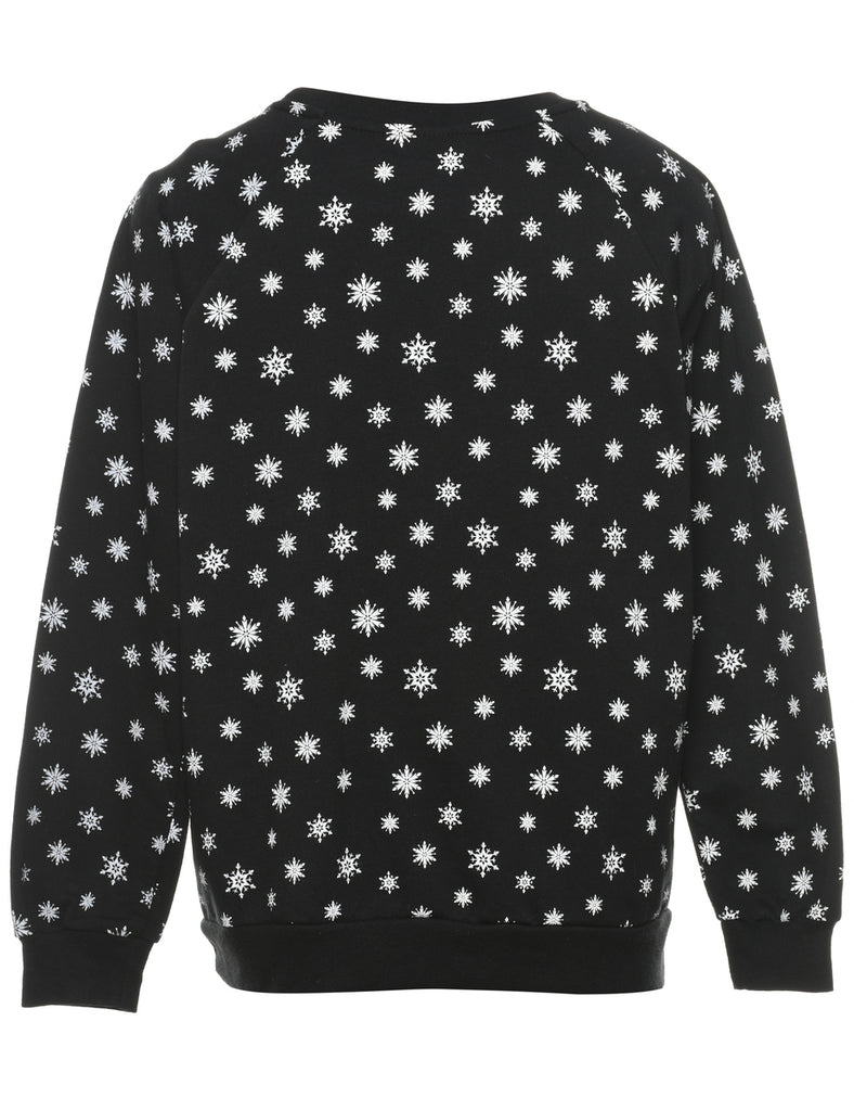 Reindeer Design Christmas Sweatshirt - M