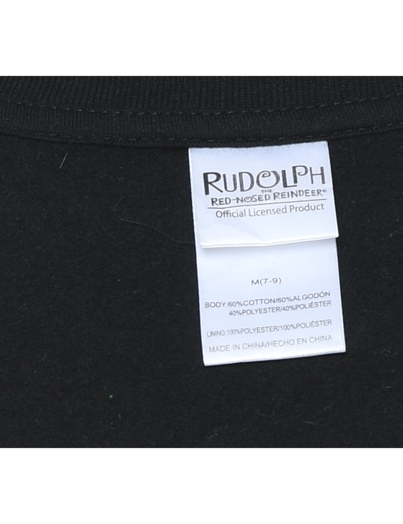 Reindeer Design Christmas Sweatshirt - M