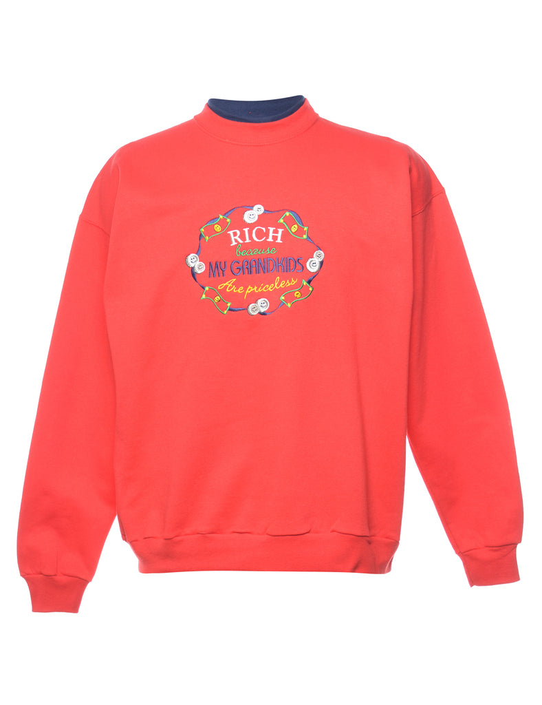 Rich Because My Grandkids Are Priceless Embroidered Sweatshirt - S