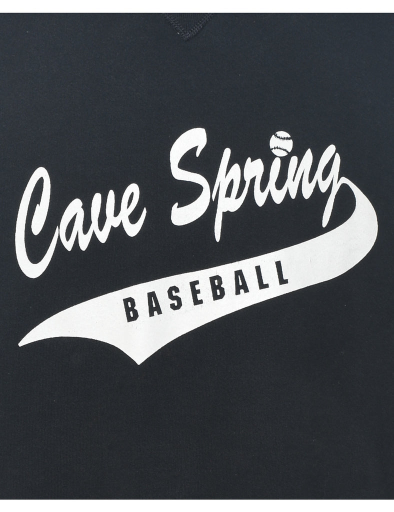 Russell Athletic Cave Spring Black & White Printed Sweatshirt - L