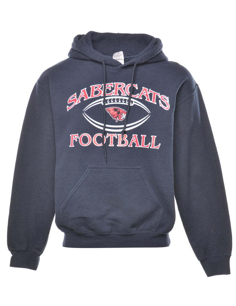 Sabercats Football Hooded Navy & Red Sports Sweatshirt - S