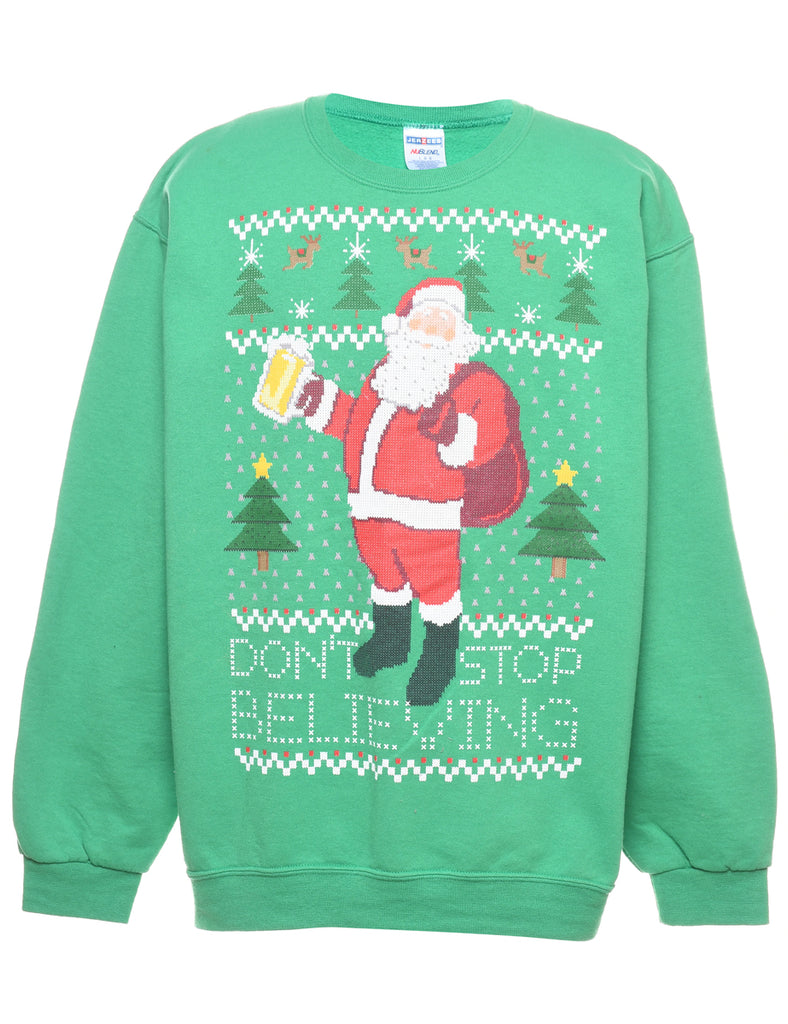 Santa Claus Christmas Sweatshirt - L