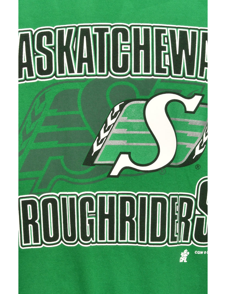 Saskatchewan Roughriders Football Green Sports T-shirt - L