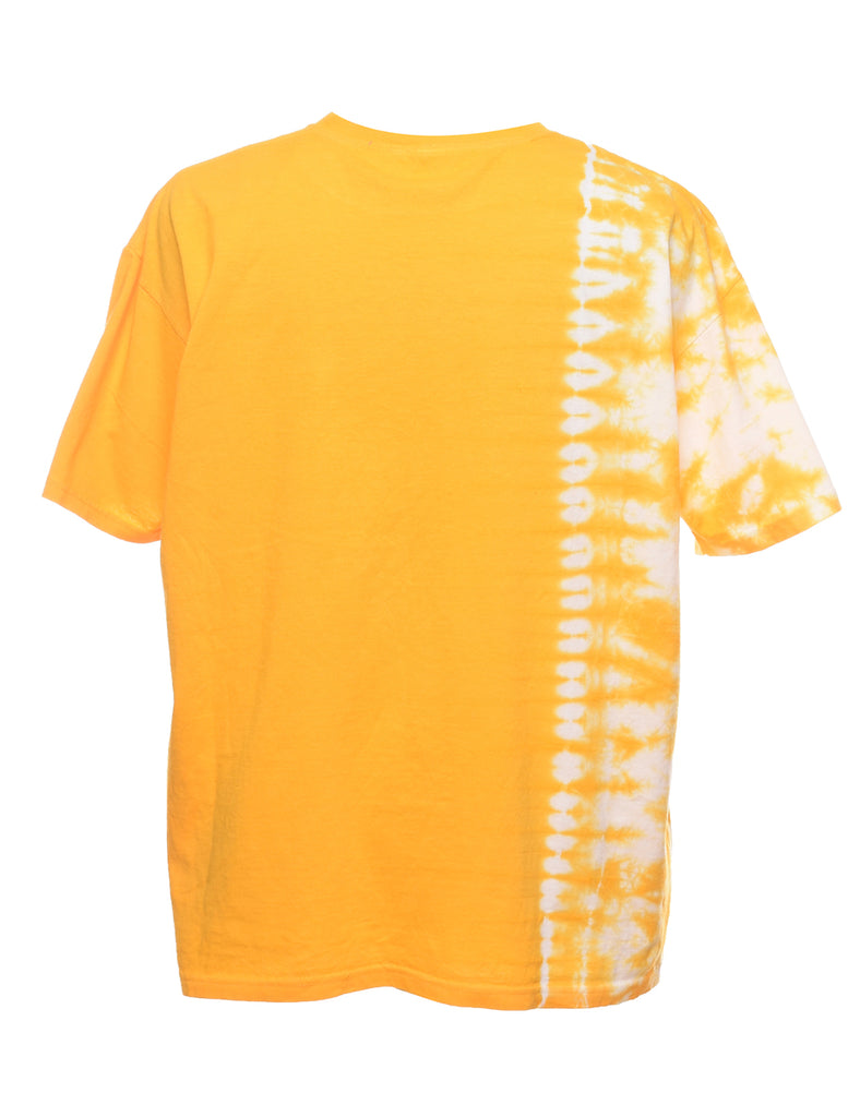 Sequined Yellow Tie Dye T-Shirt - XL