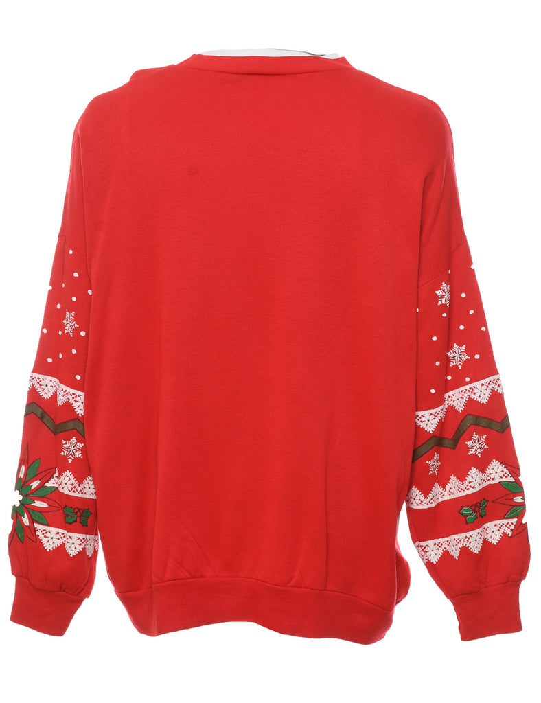 Snowfall Design Christmas Sweatshirt - L