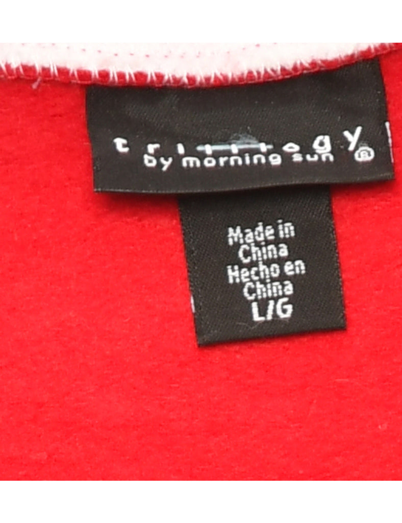 Snowman Red Christmas Sweatshirt - L