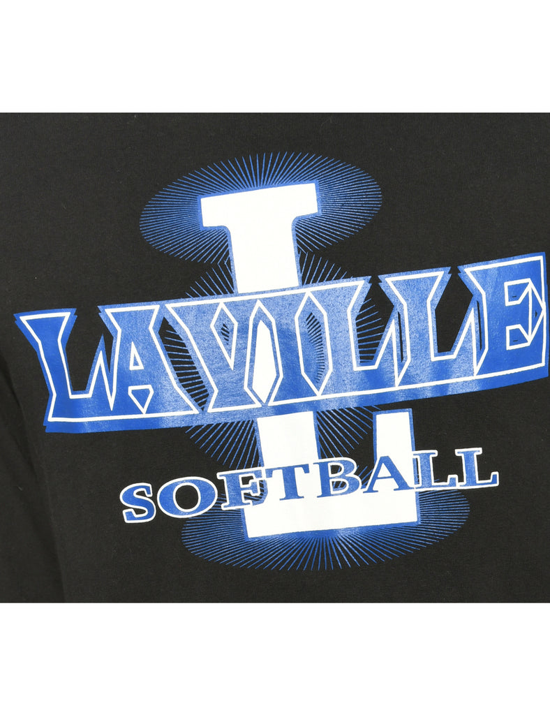 Softball Laville Navy & Black Sports T-shirt - M